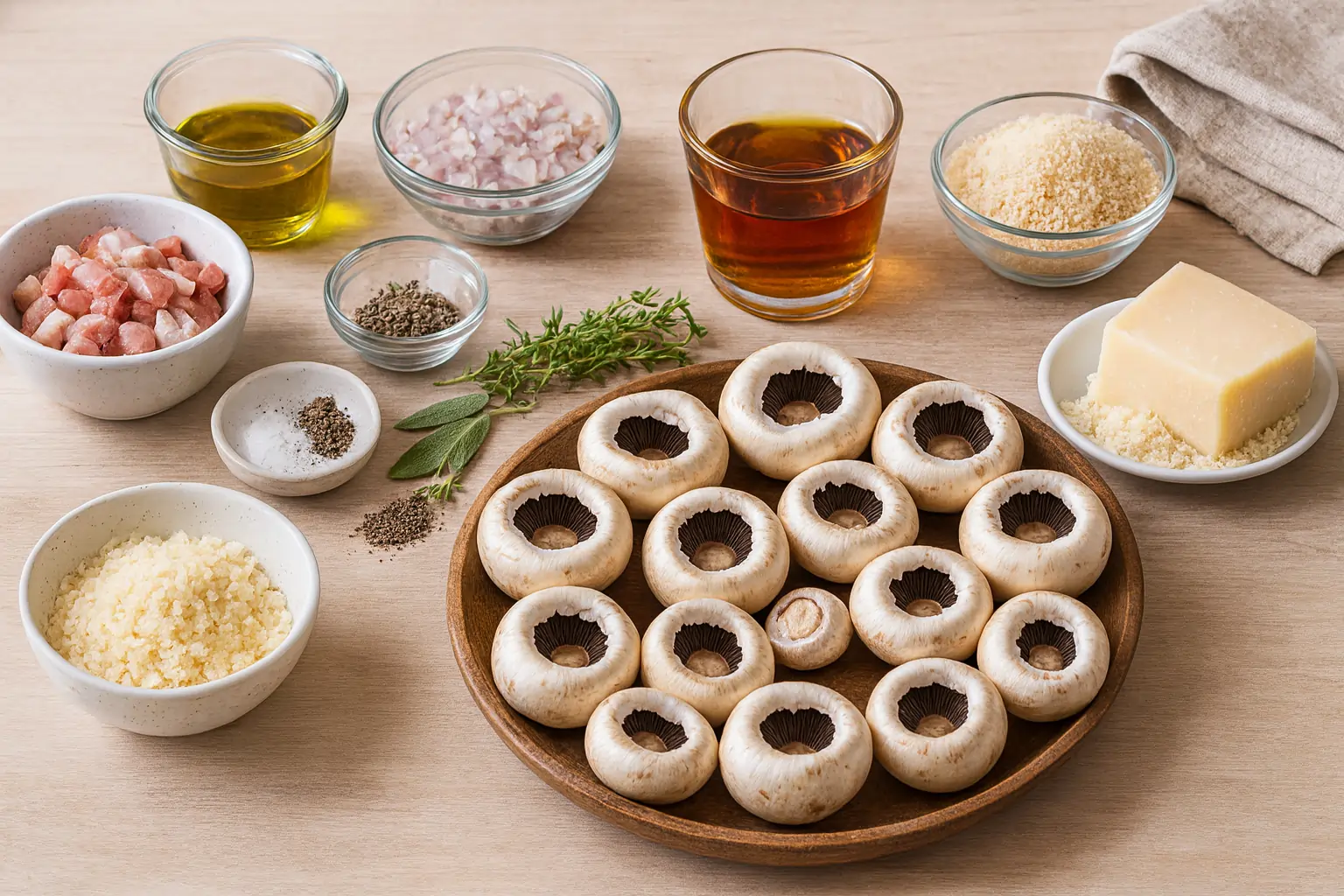 stuffed mushroom prep